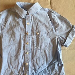 Kids denim polo button shirt